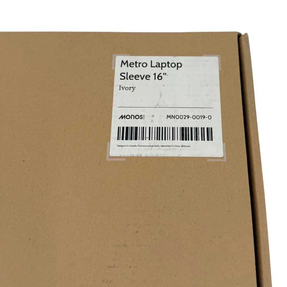 NEW Monos Metro Laptop Sleeve 16 Inch Ivory